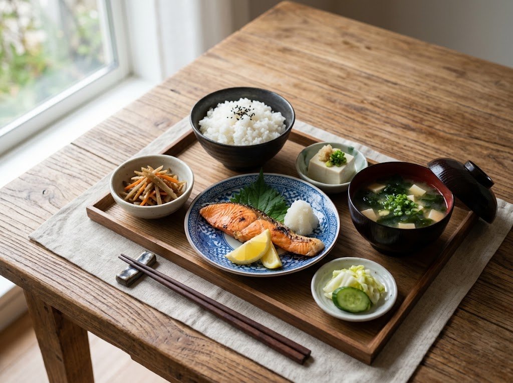 定食スタイルの、バランスのよい一食